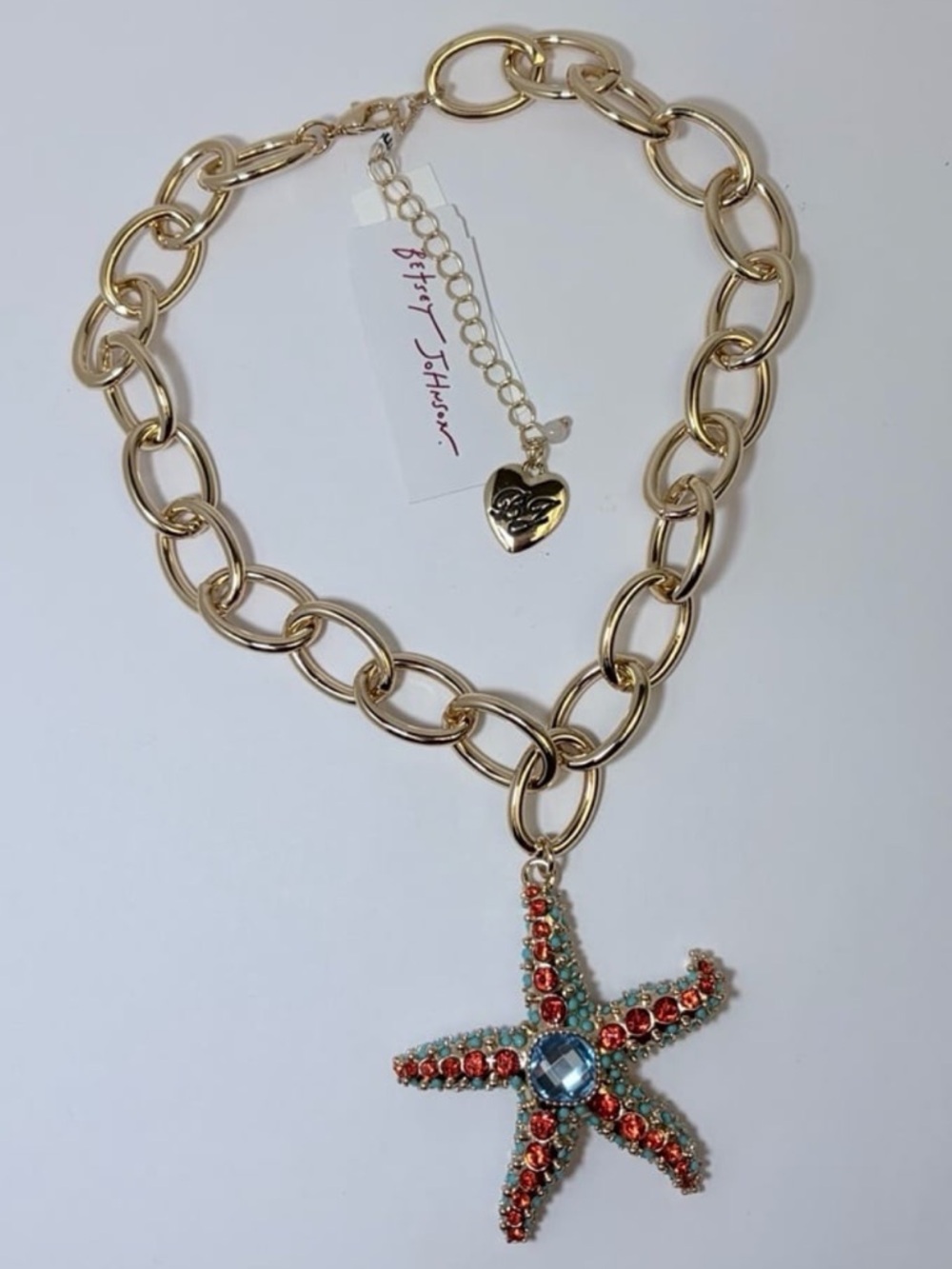 BETSEY JOHNSON Mermaid Jewels Sea Life Starfish Necklace Coastal Beach NEW NWT